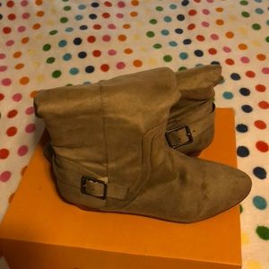 Cute light tan suede boots